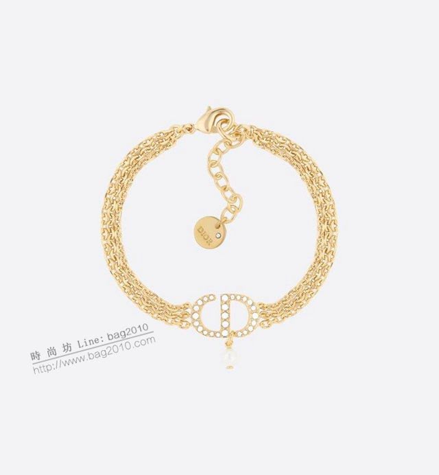 Dior飾品 迪奧經典熱銷款黃銅材質CD字母手鏈  zgd1424
